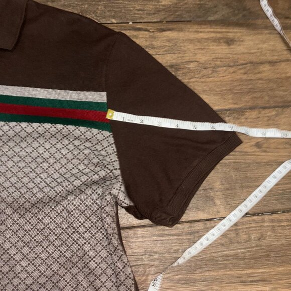 FREE SHIPPING Gucci Piquet Monogram Polo Style Shirt - Picture 10 of 10